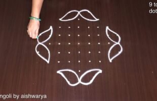 Dhanurmasam Muggulu Easy 9×3 Dots