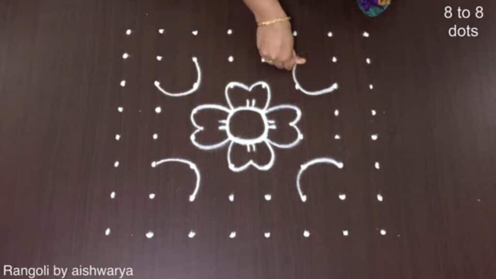 8-to-8 dot Diwali rangoli