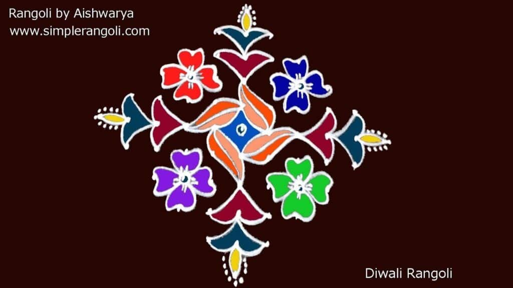 Diwali rangoli with dots