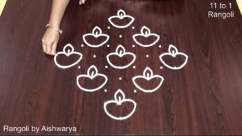 Diwali Kolam With 11 Dots