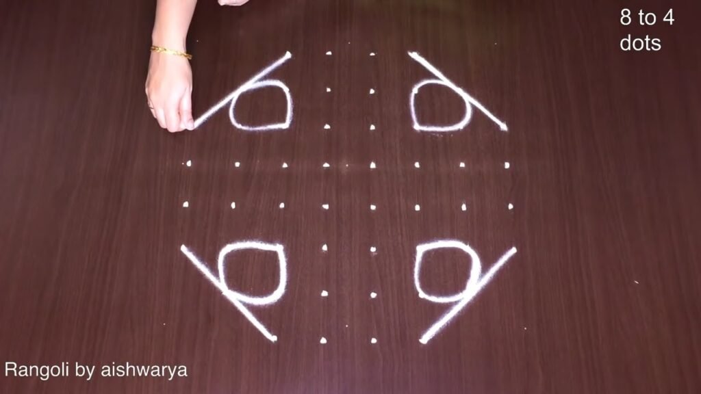 8×4×4 dots Diwali kolam