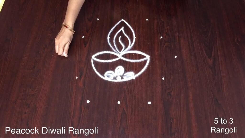 peacock rangoli for Diwali