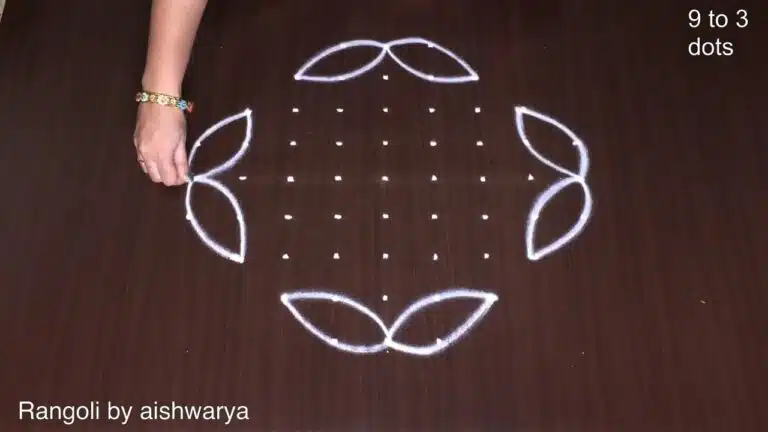9×3×3 dots diya muggulu