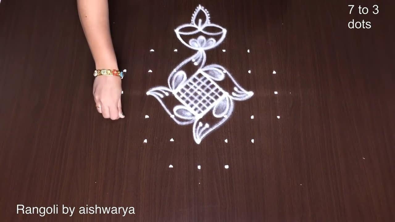 Diya Dots Rangoli Designs Simple