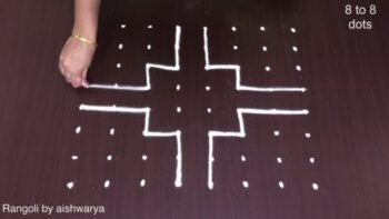 Diya Rangoli 8×8 Dots for Beginners