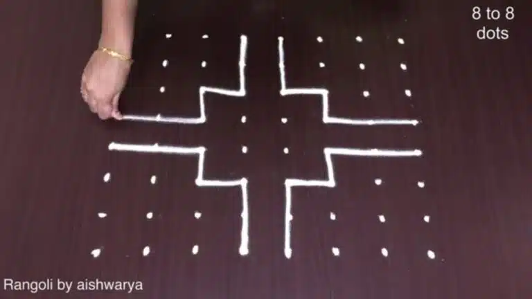 Diya Rangoli 8x8 Dots For