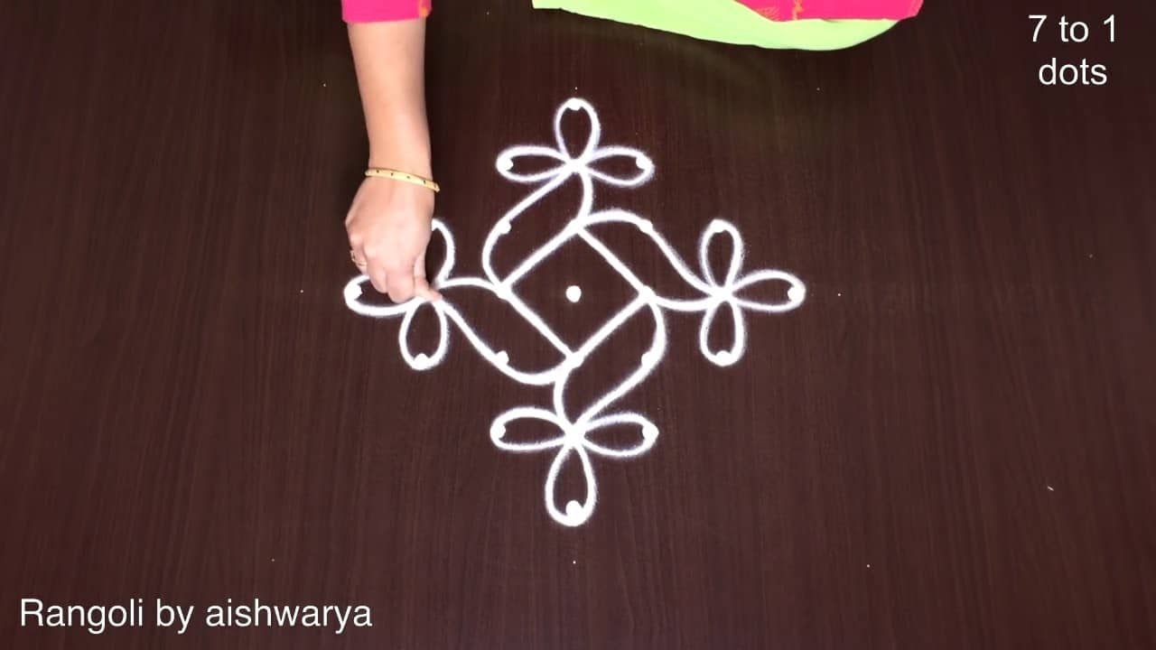 Dot Flower Simple Kolams