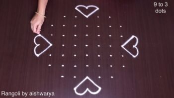 Dotted Chukki Kolangal 9 to 3