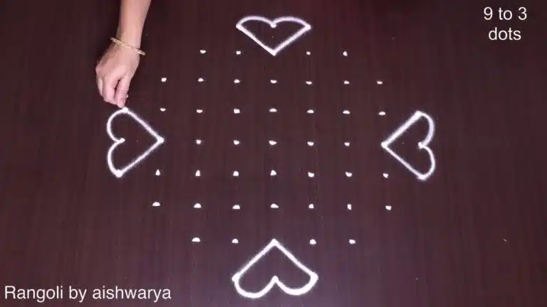 9-to-3 dot chukki kolam