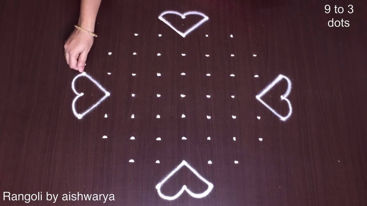 Dotted Chukki Kolangal 9 to 3