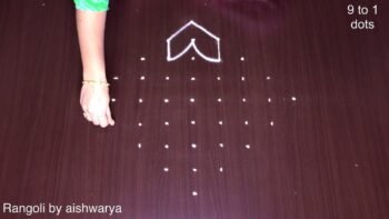 Dotted Kolam for Learners 9×1
