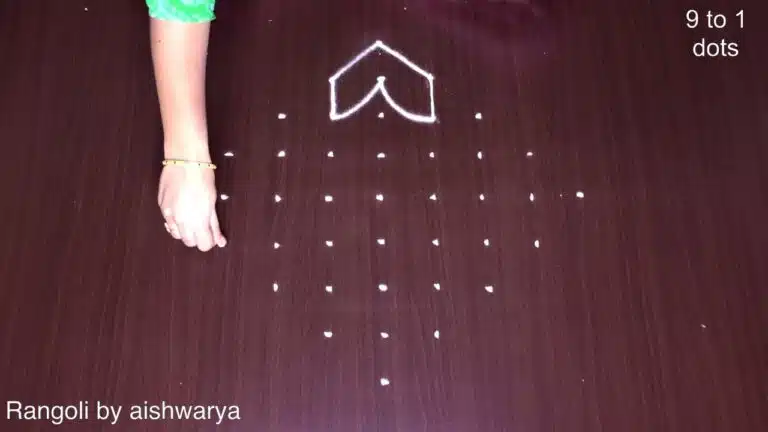 9×1 dots kolam for learners