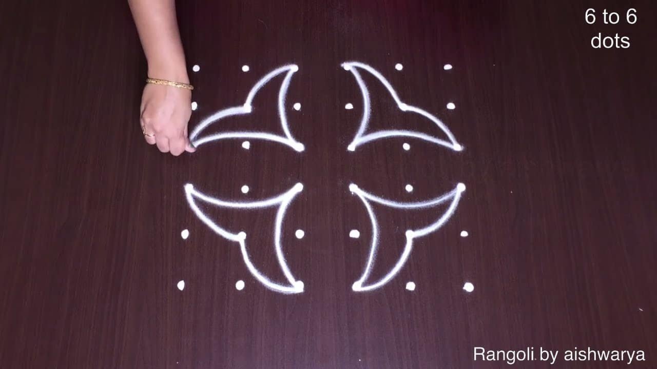 Dotted Purattasi Easy Four Cute Kolam