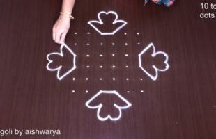 Dotted Rangoli Design With the Number