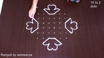 Dotted Rangoli Design With the Number