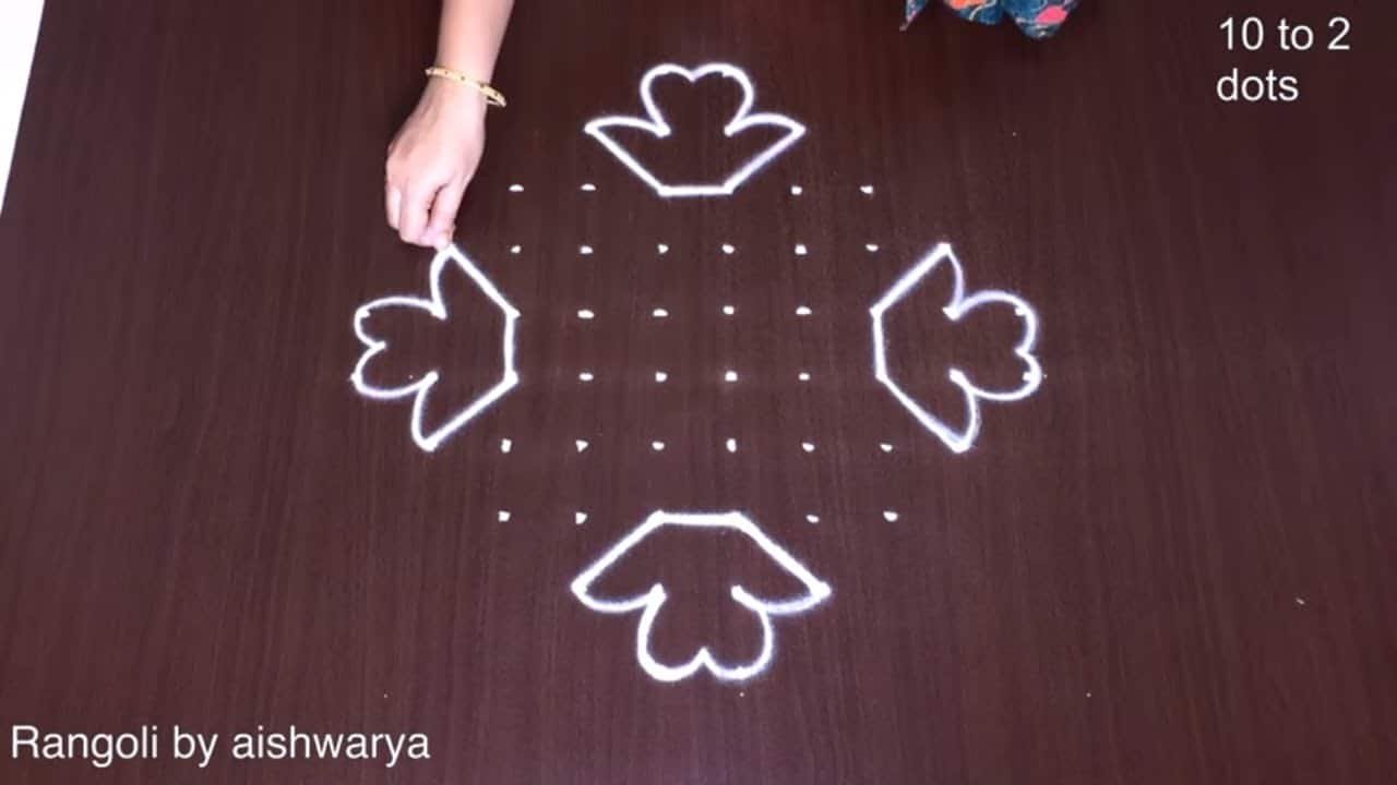Dotted Rangoli Design With the Number