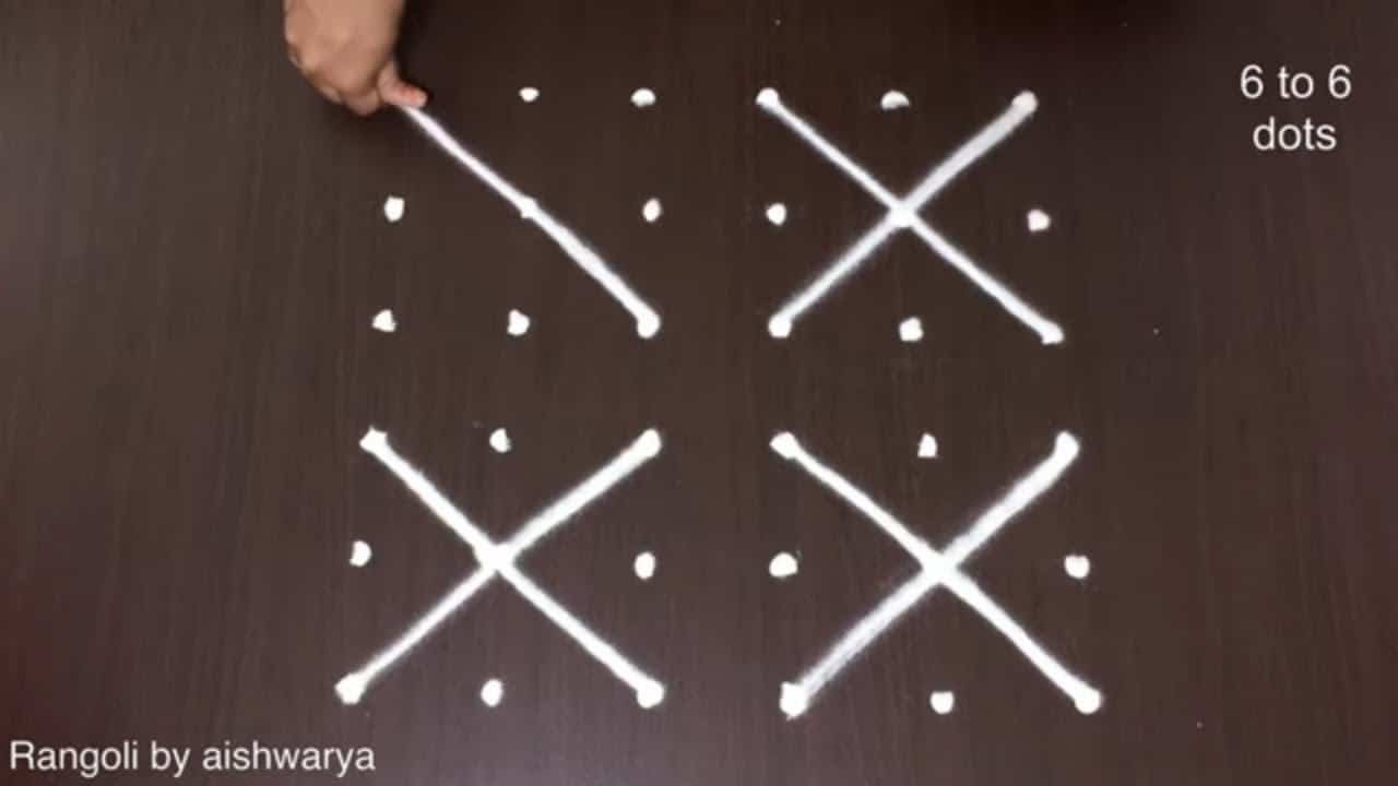Draw Beautiful Deepam Deepala Simple Kolam