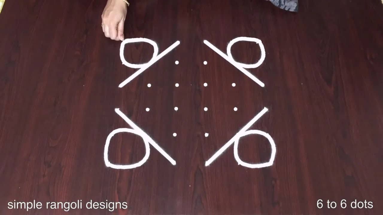 Draw Design Easy Way 6 Into 6 Kolam