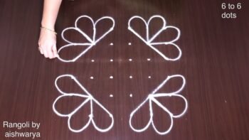 Draw Different Style Simple Flower Kolam