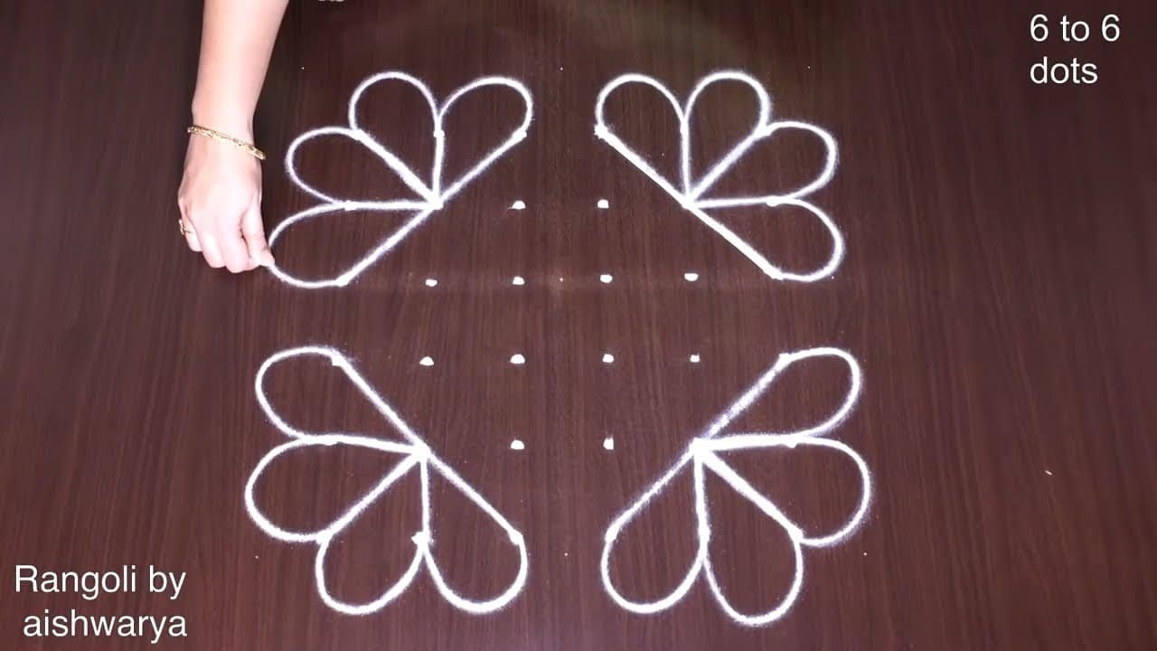 Draw Different Style Simple Flower Kolam
