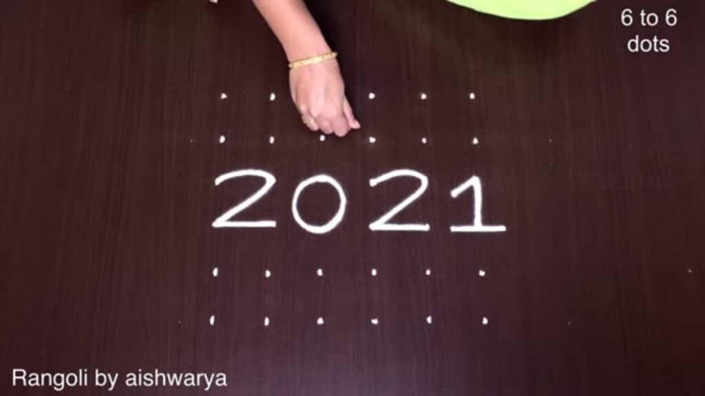 Draw Small New Year Chinna Kolam