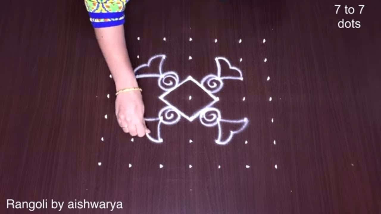 Draw This Bright Deepam Rangoli