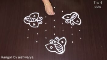 Draw This Cute Butterfly Rangoli