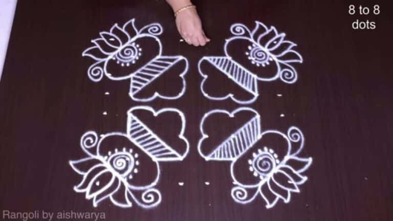 lotus and pot kolam