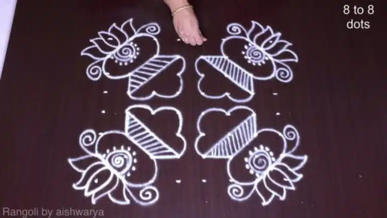 lotus and pot kolam