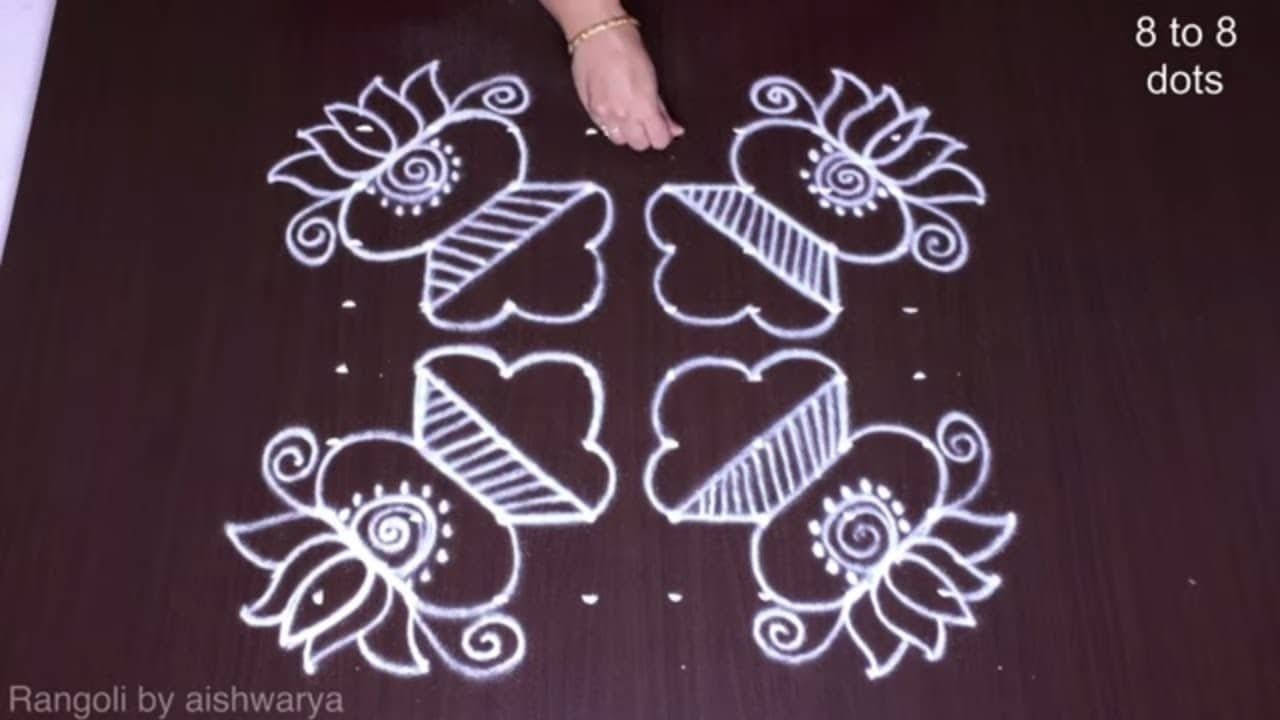 Draw This Lotus and Pot Kolam