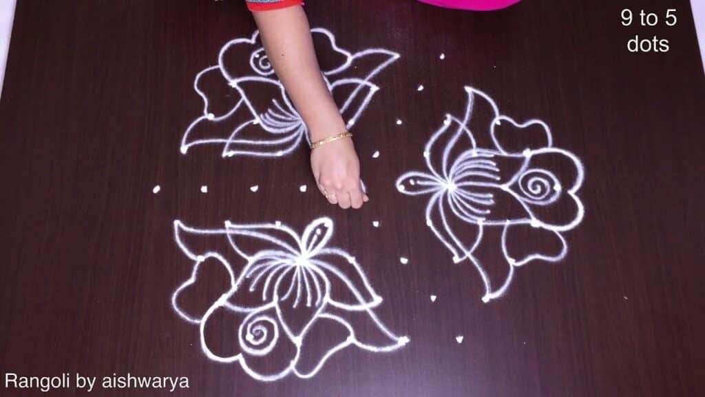 rose flower rangoli