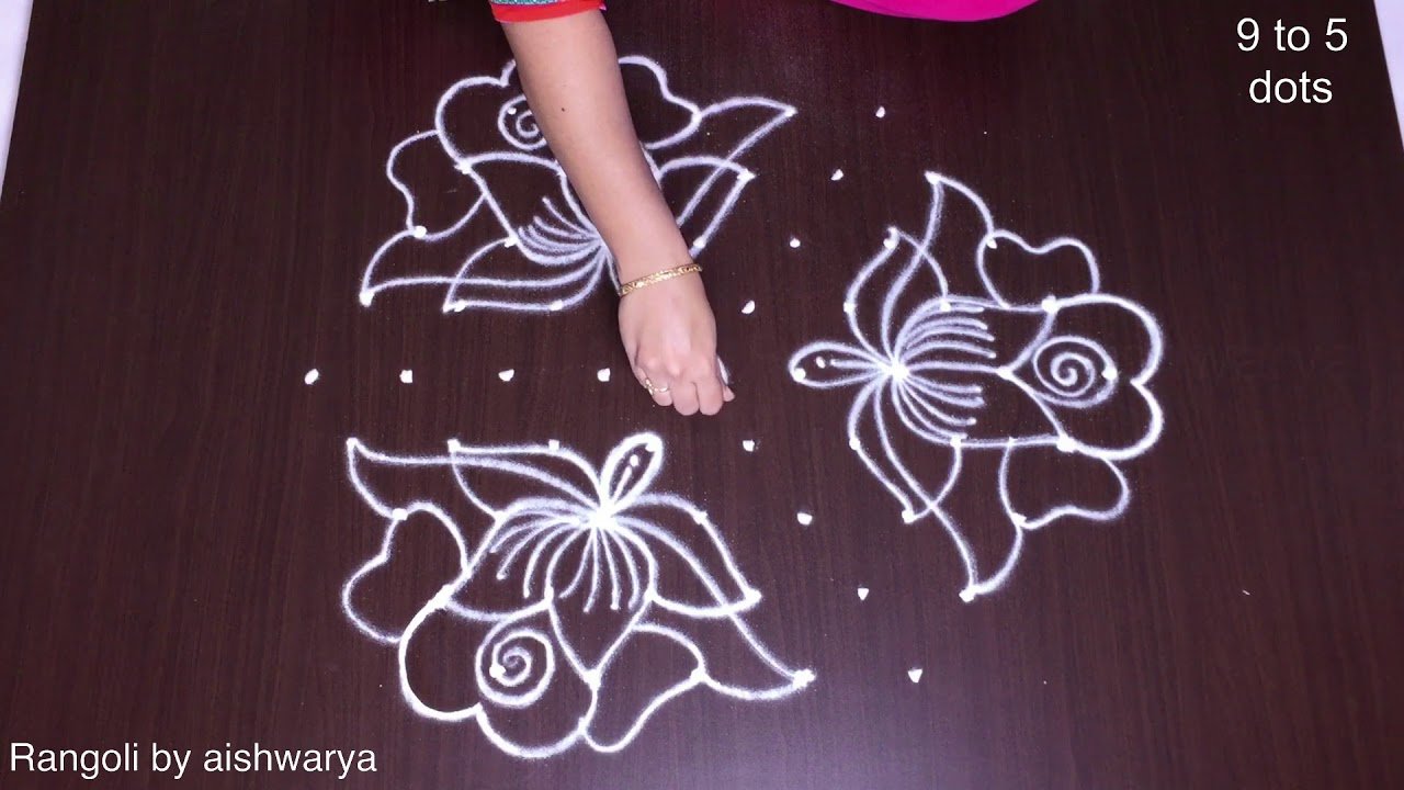 Draw This Rose Flowers Rangoli