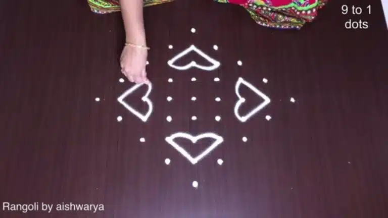 vibrant lotus kolam