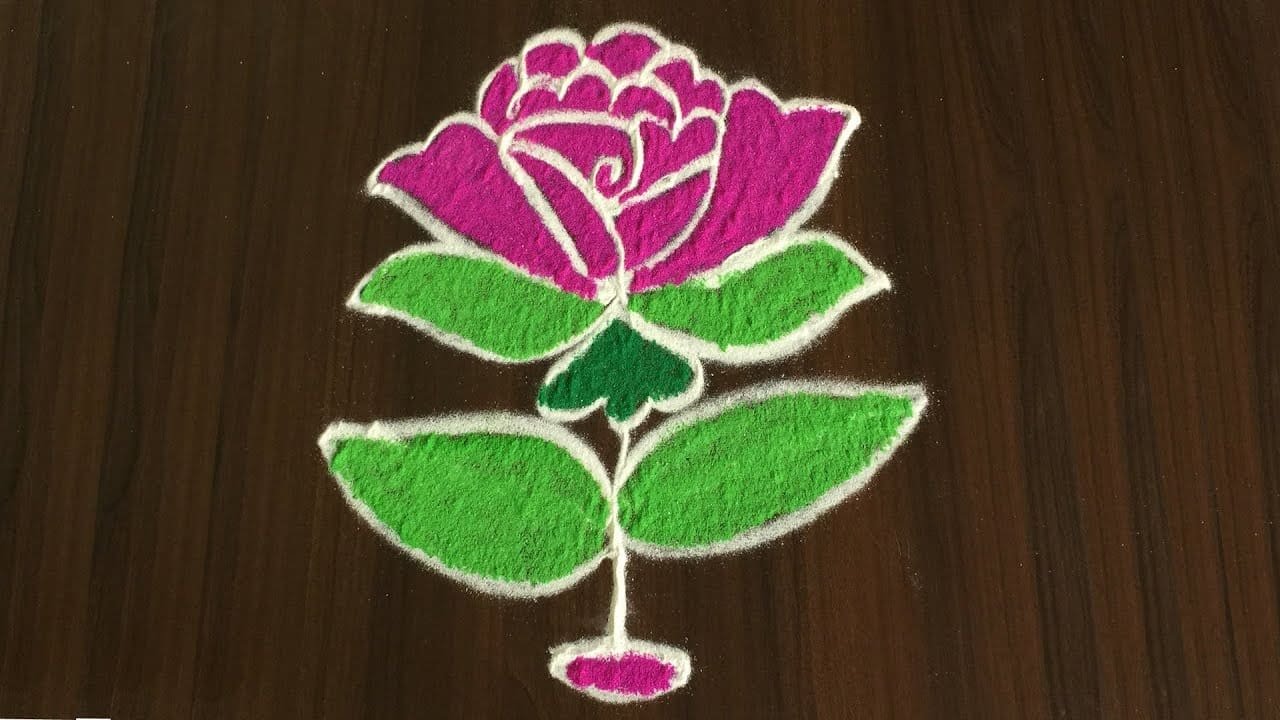 Dusshera Rose Kolam Rangoli