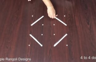 Easy And Beautiful Rangoli With Dots