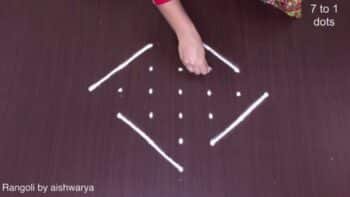 Easy and Simple 7by1 Rangoli