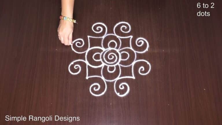 Easy Apartment Kolam 6×2 Daily Muggulu