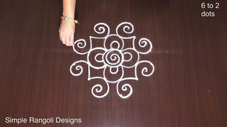 6×2 dots apartment kolam
