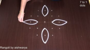 Easy Attractive Dot Rangoli 7×1