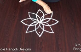 Easy Border Kolam in Front of Door