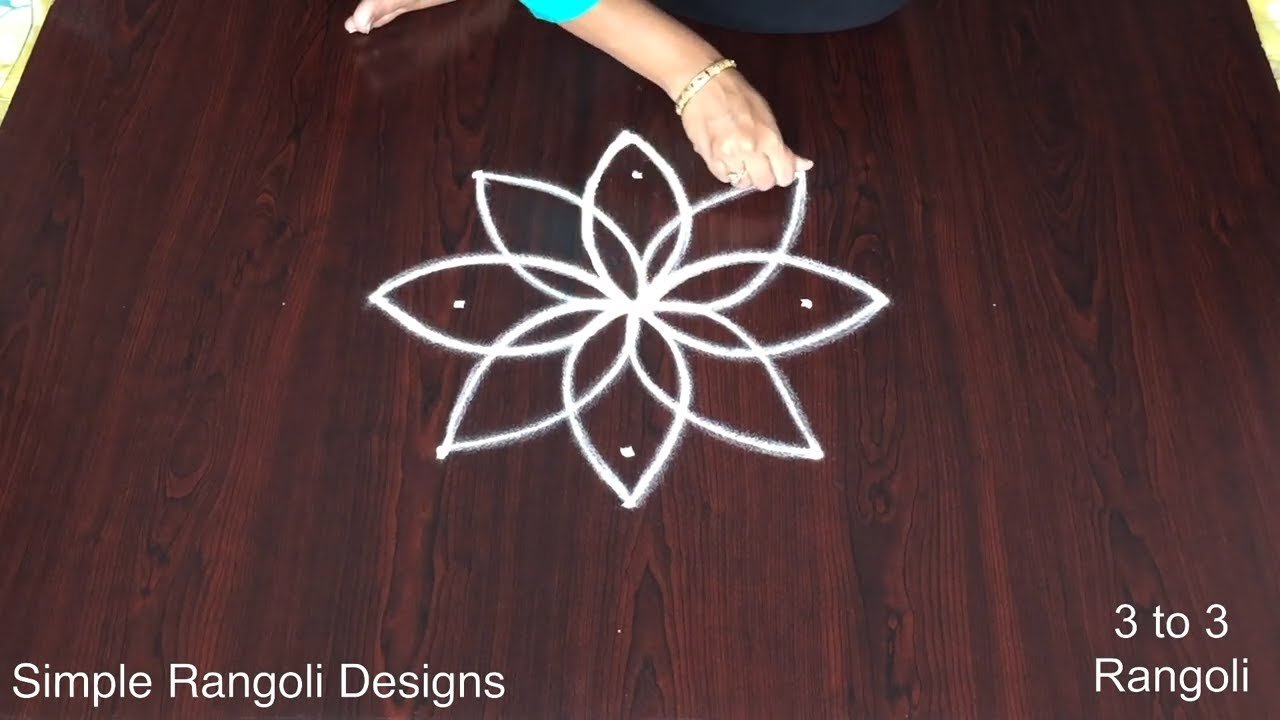 Easy Border Kolam in Front of Door