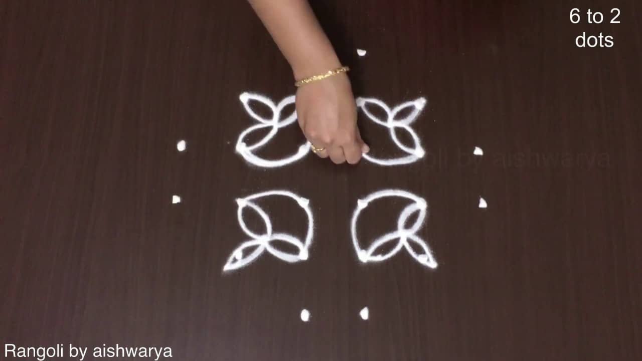 Easy Creative Deepam 6 to 2 Diya Muggulu