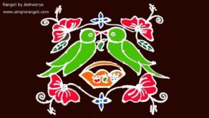 Easy Creative Parrots Simple Rangoli