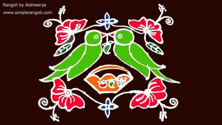 parrots rangoli