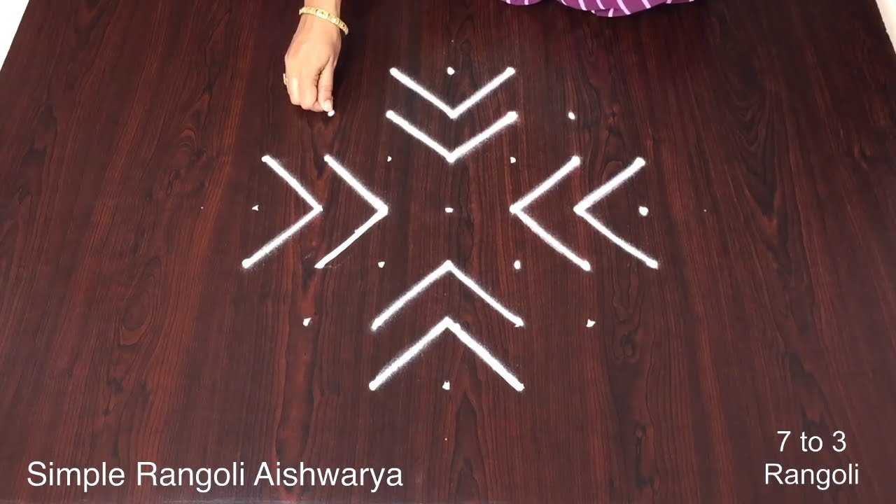 Easy Daily Muggulu 7×3 Dots