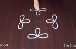 Easy Daily Rangoli Designs With 5 Dots