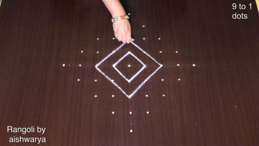 9×1 dots rangoli