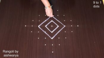 Easy Daily Rangoli With 9-1