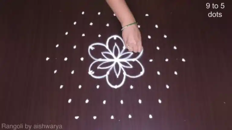 9×5 dots rangoli