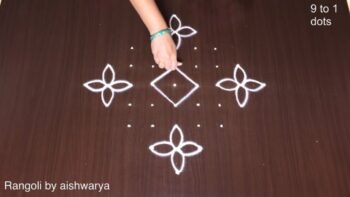 Easy Daily Rangolis With 9×1